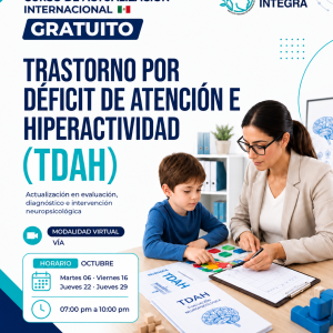 Curso de actualización internacional gratuito Trastorno por Déficit de Atención e Hiperactividad (TDAH)
